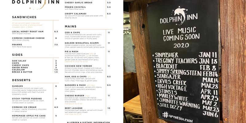 Dolphin Inn Menu