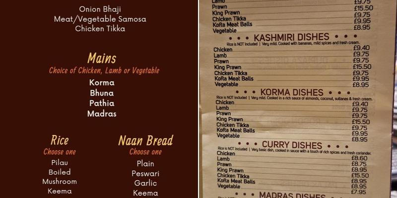 Tandoori Menu