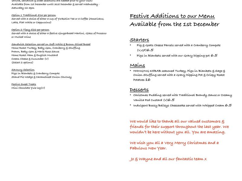 The Sun Inn - Bar and Kitchen Menu