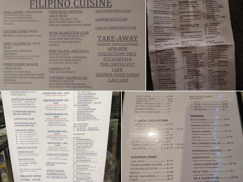 The Coffee Pot Cafe with Bayviews Menu