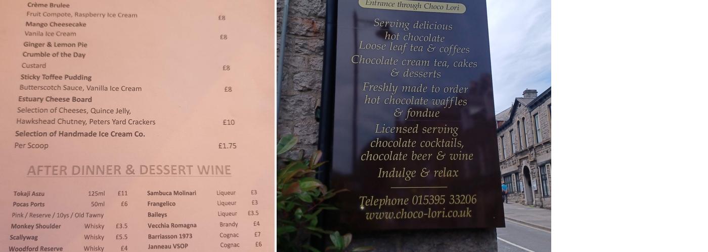 The Estuary Bistro Menu