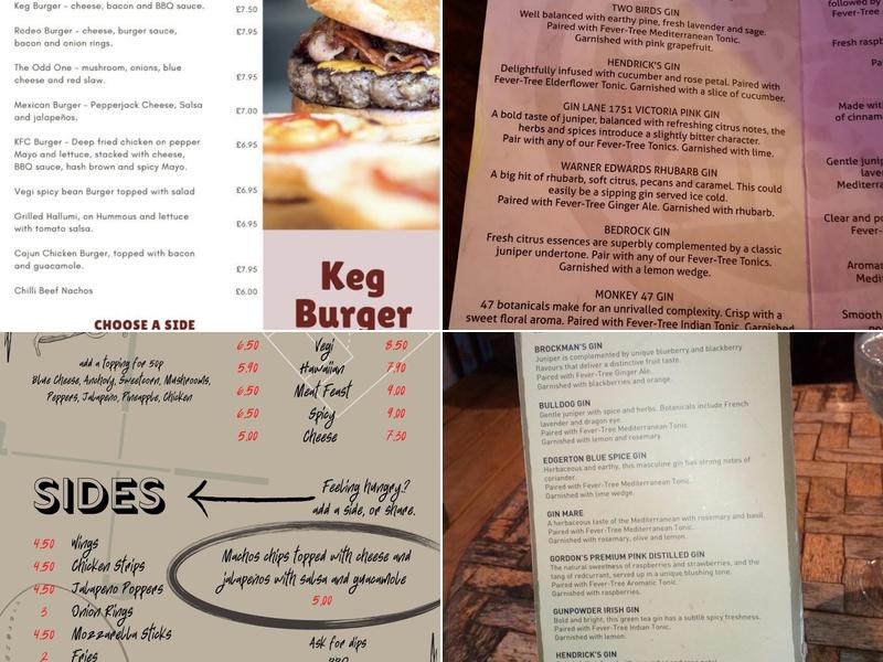 The Keg & Kitchen Menu