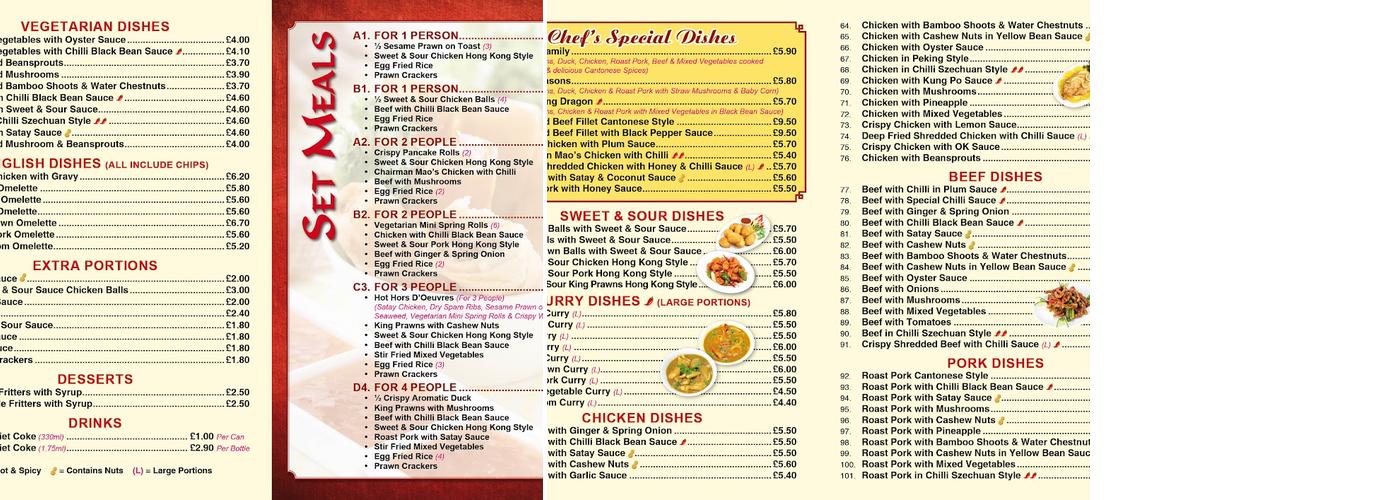 Ken Chinese Restaurant and Takeaway Menu