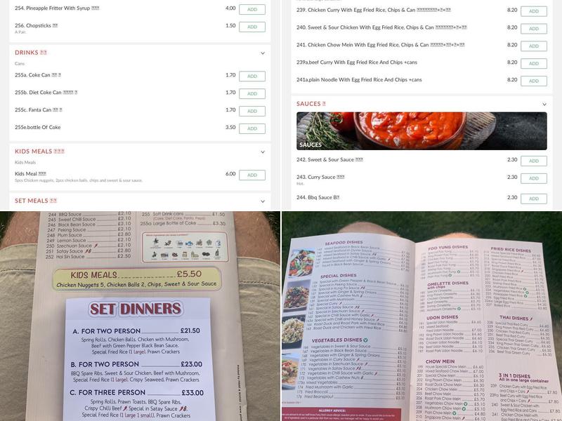 Mandarin Chinese Takeaway Menu
