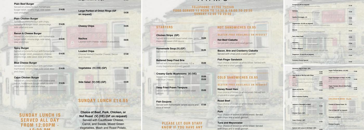 The Foresters Arms Menu