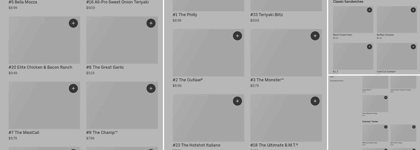 Subway Menu