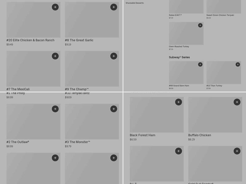 Subway Menu