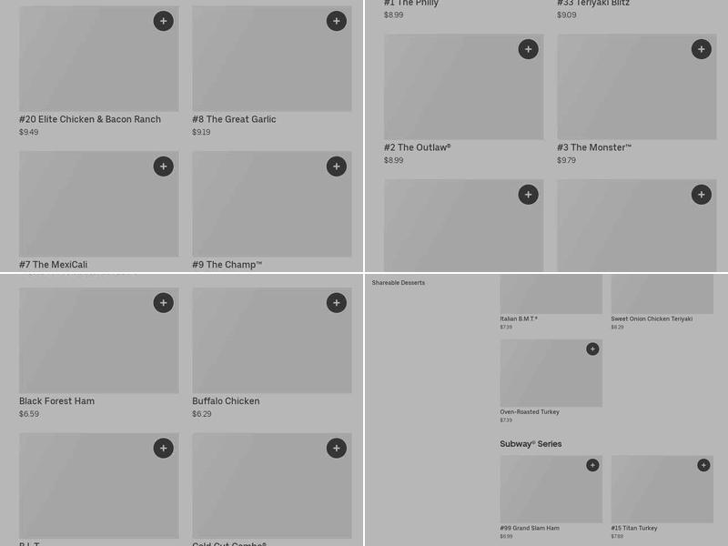 Subway Menu