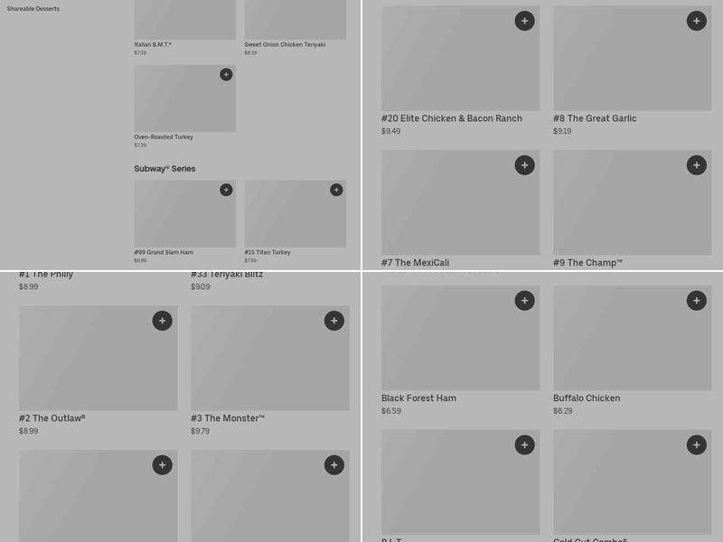 Subway Menu