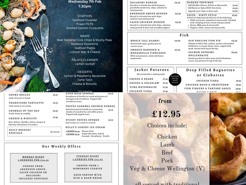 Waggon & Horses Menu