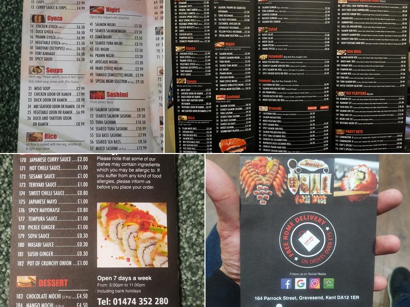 Umami sushi box Menu