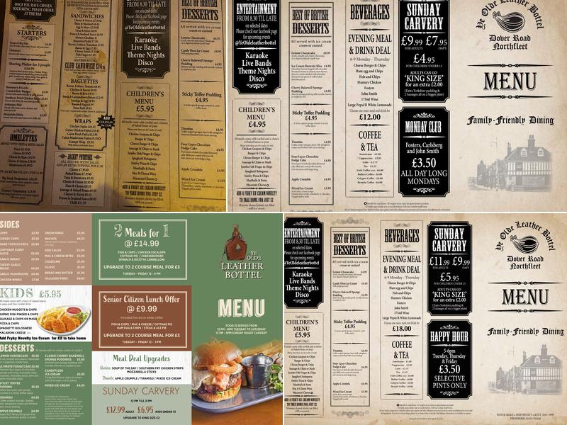 Ye Olde Leather Bottle Menu