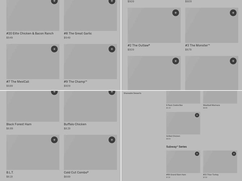Subway Menu
