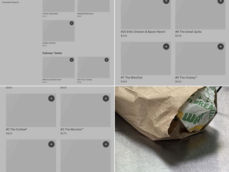 Subway Menu