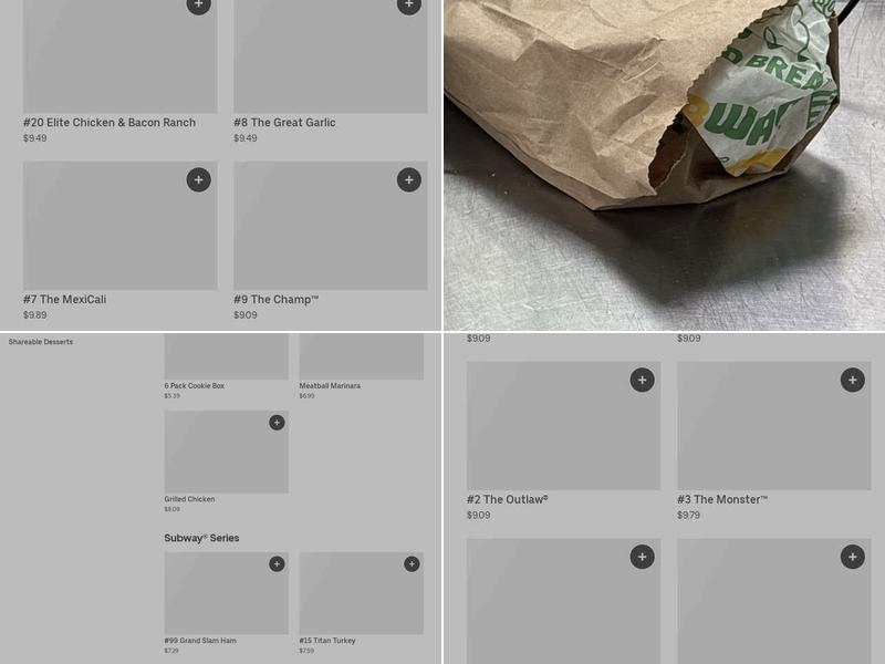 Subway Menu