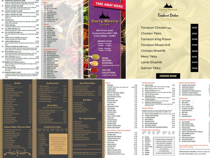 Curry Mecca Menu
