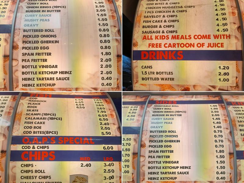 Riverview Traditional Fish and chips Menu