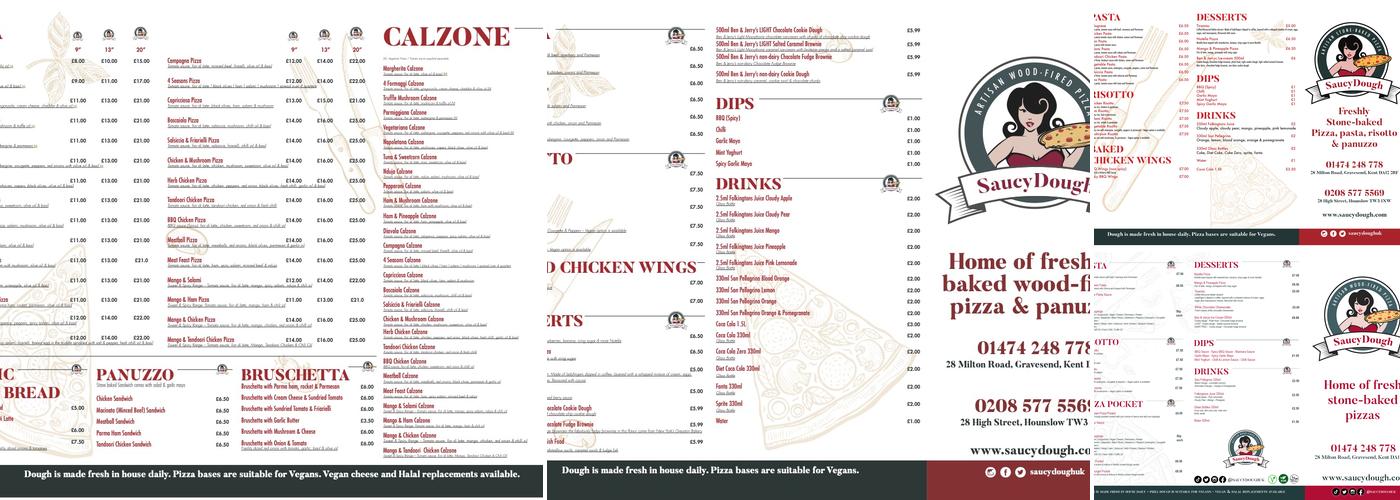 Saucy Dough Gravesend Menu
