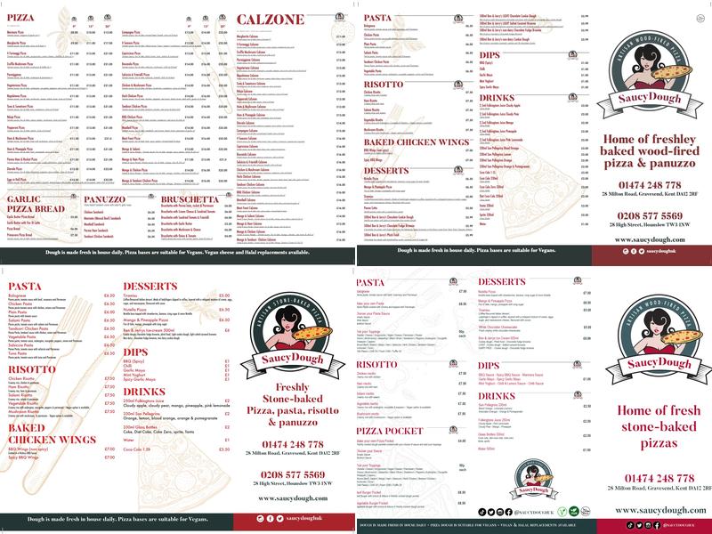 Saucy Dough Gravesend Menu