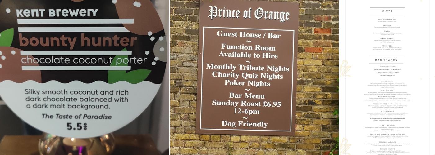 Prince of Orange Menu