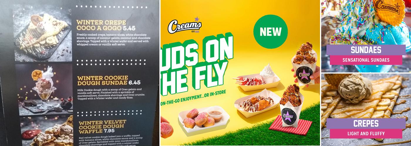 Creams Cafe Gravesend Menu