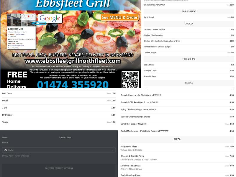 Ebbsfleet Grill Menu