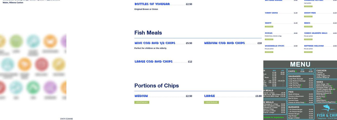 John's Traditional Fish & chips Menu