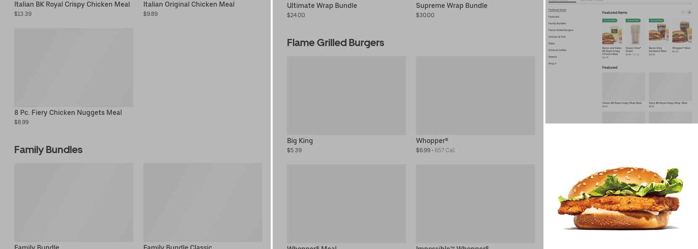 Burger King Menu