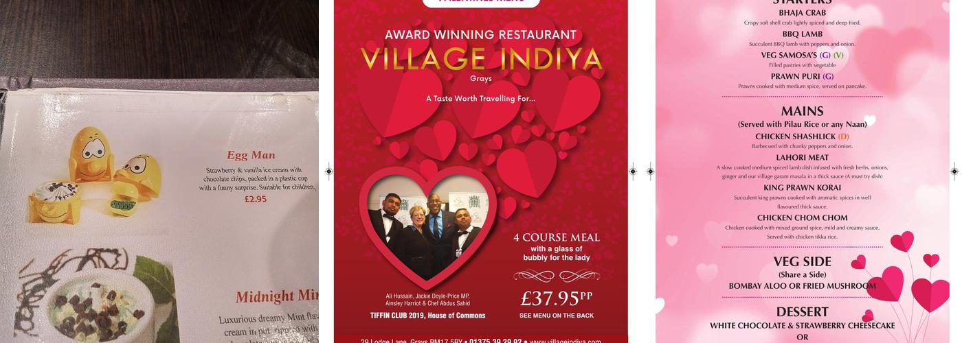 Village Indiya Restaurant Menu