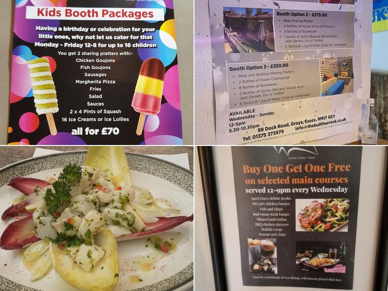 The Bull Thurrock Menu