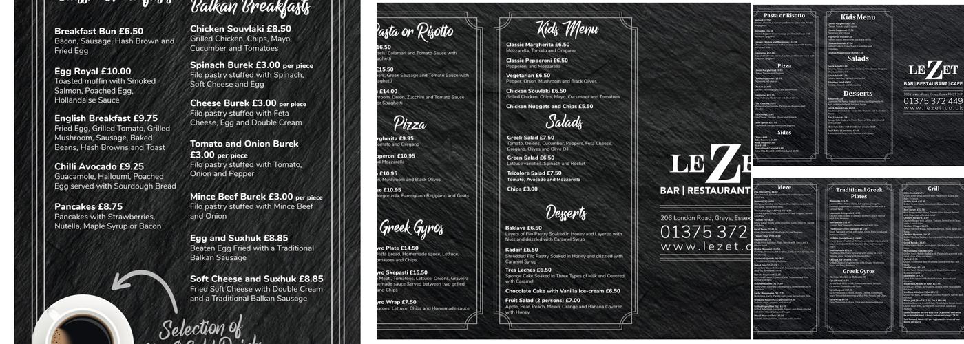LEZET Restaurant Menu