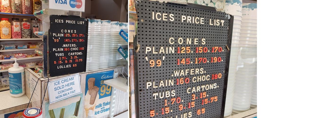 Suggitt's Ice Creams Menu