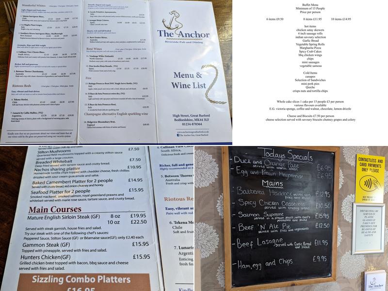 ANCHOR INN Menu