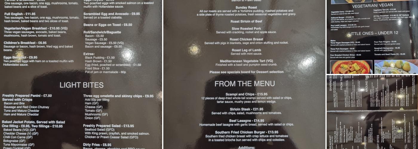 The Barn Cafe & Restaurant Menu