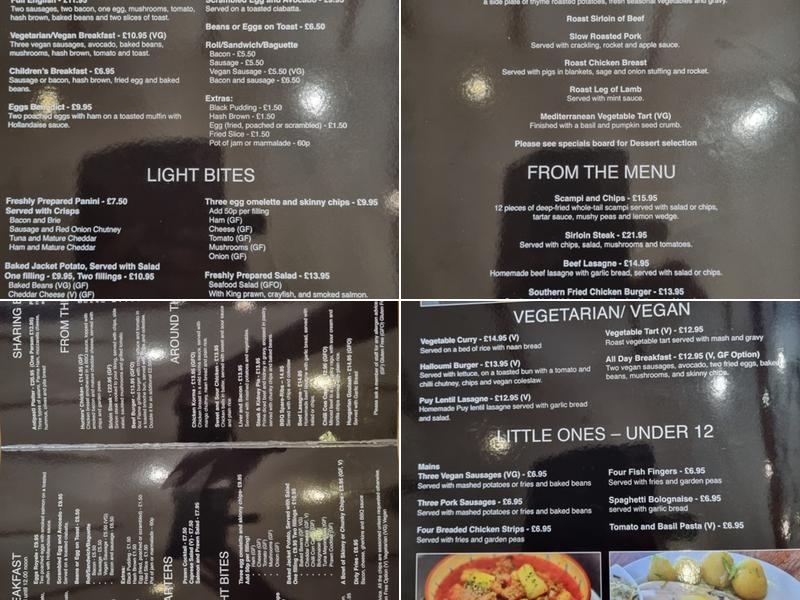 The Barn Cafe & Restaurant Menu