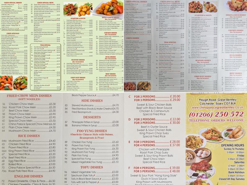 China Palace Menu
