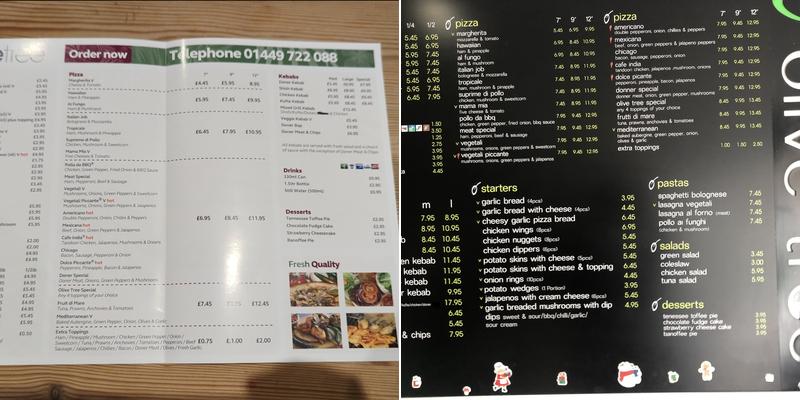 Olive Tree - Ipswich Menu