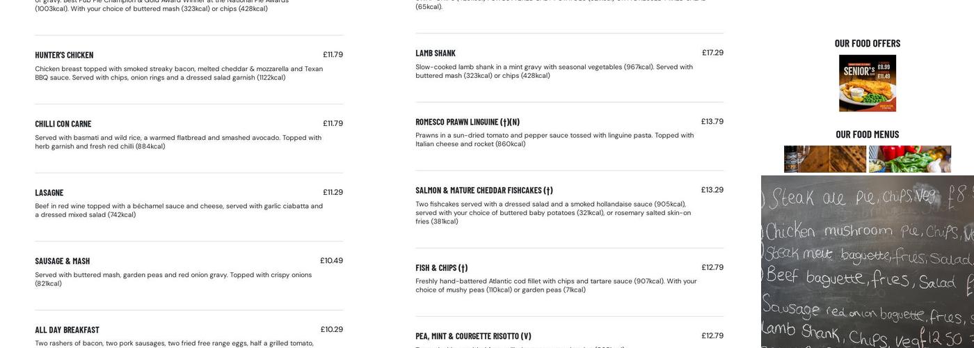 Swan Needham Market Menu