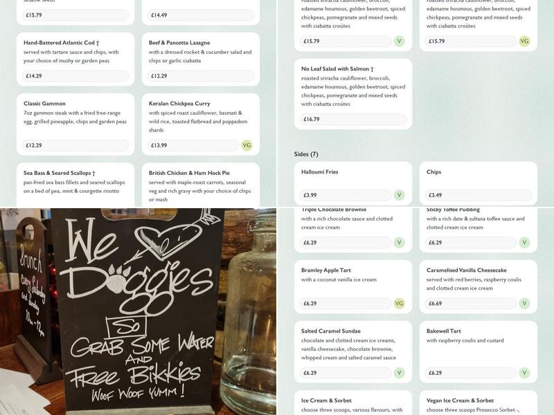 Ye Olde Windsor Castle Menu