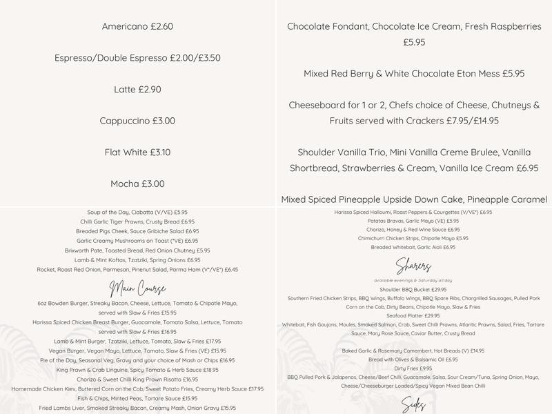 Shoulder Of Mutton Menu