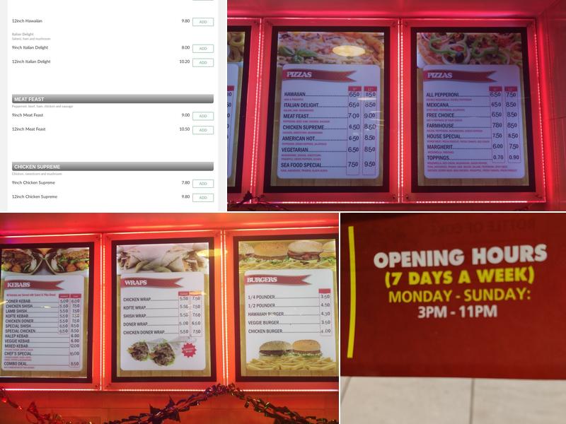 Cornard Kebab House Menu