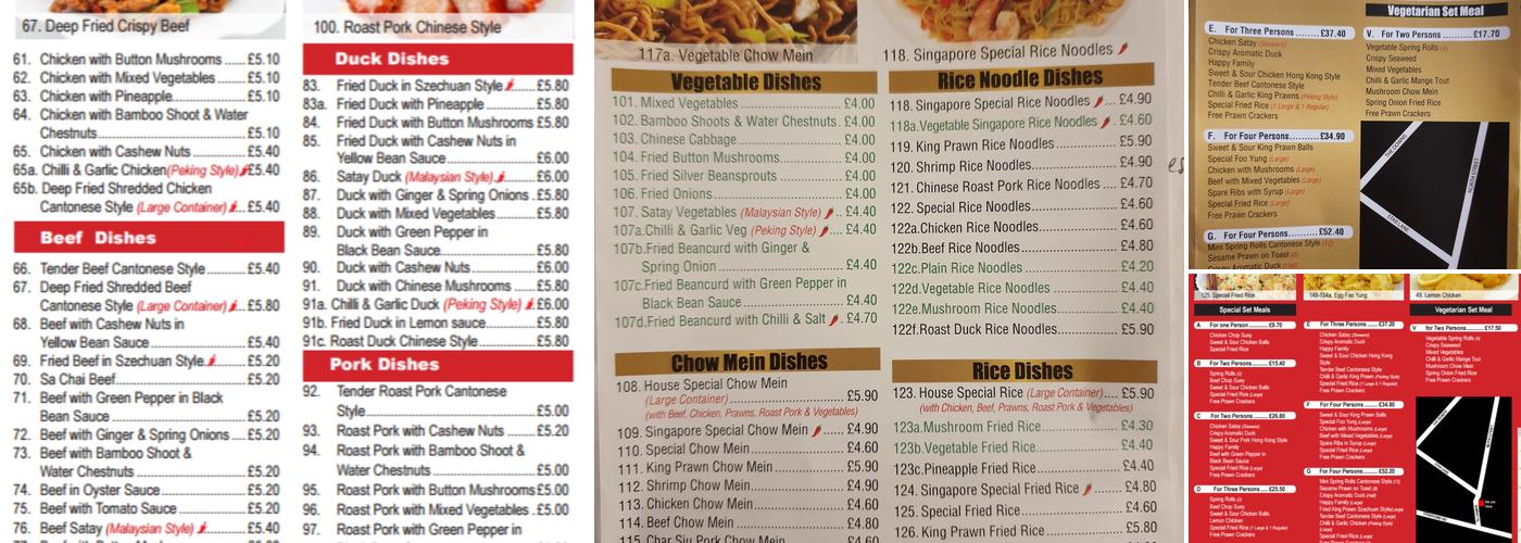Lucky Star Chinese Takeaway Menu