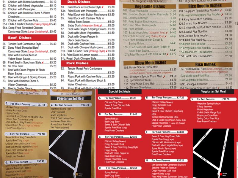 Lucky Star Chinese Takeaway Menu