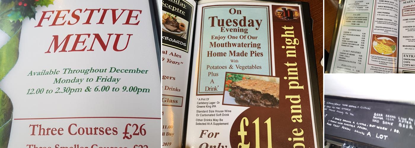 The Crown & Sceptre PH Menu