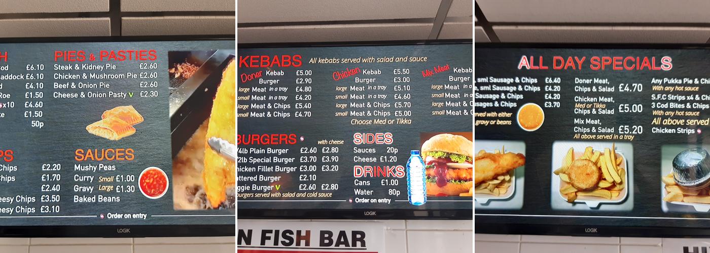 Hixon Fish Bar Menu