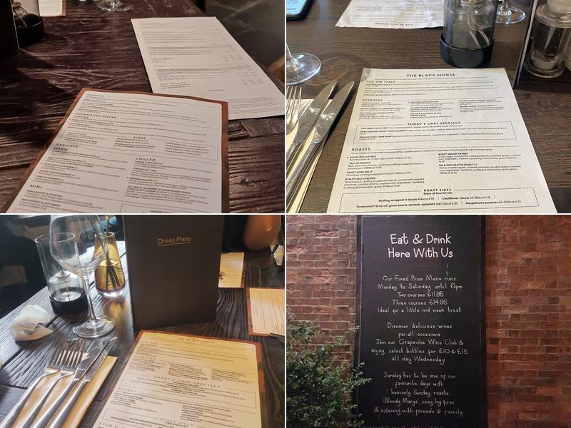Black Horse Gt Linford Menu