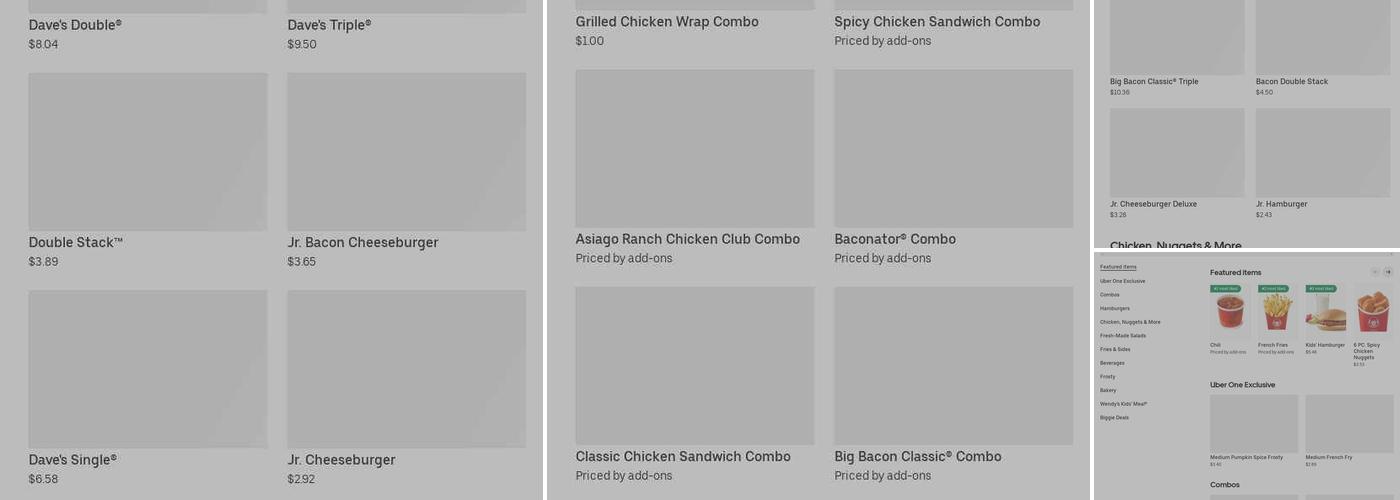 Wendy's Menu