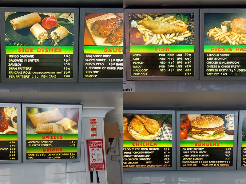 Neath Hill Fish & Chip Shop Menu