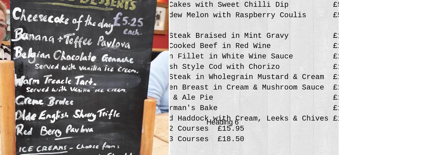 The Green Dragon Menu