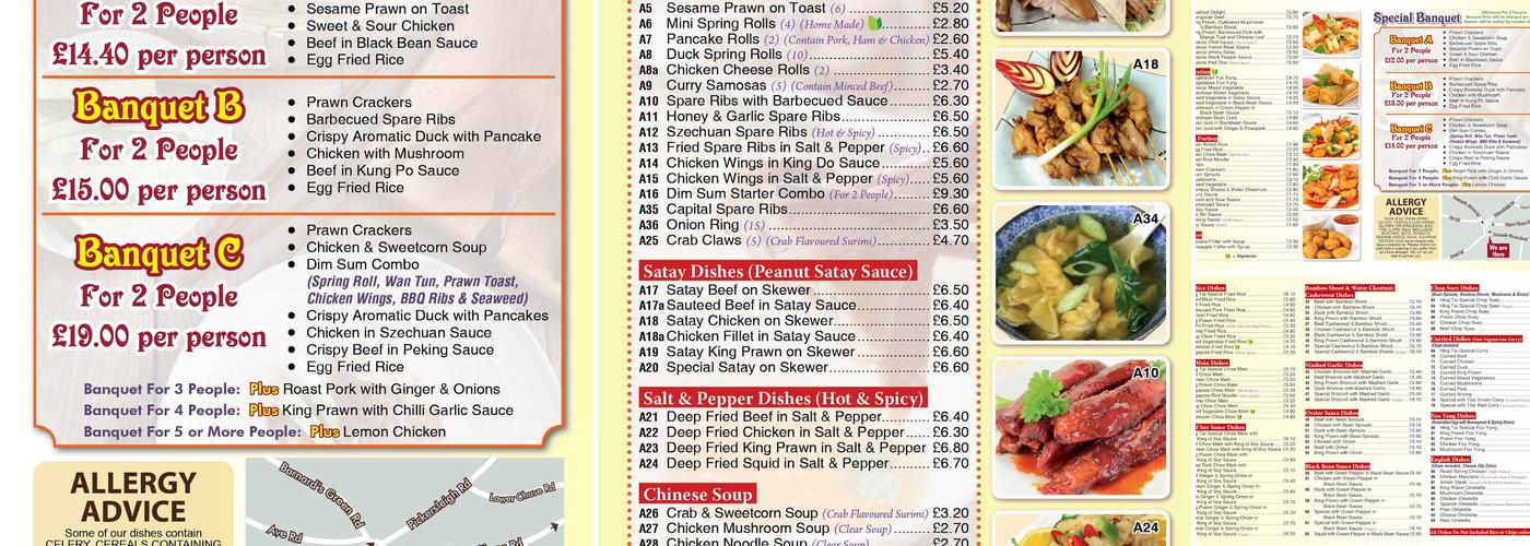 Hing Tai Chinese Malvern Menu